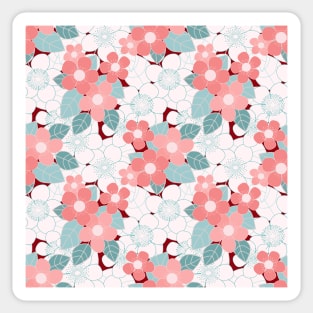 Pink Peach Blossoms Pattern Sticker